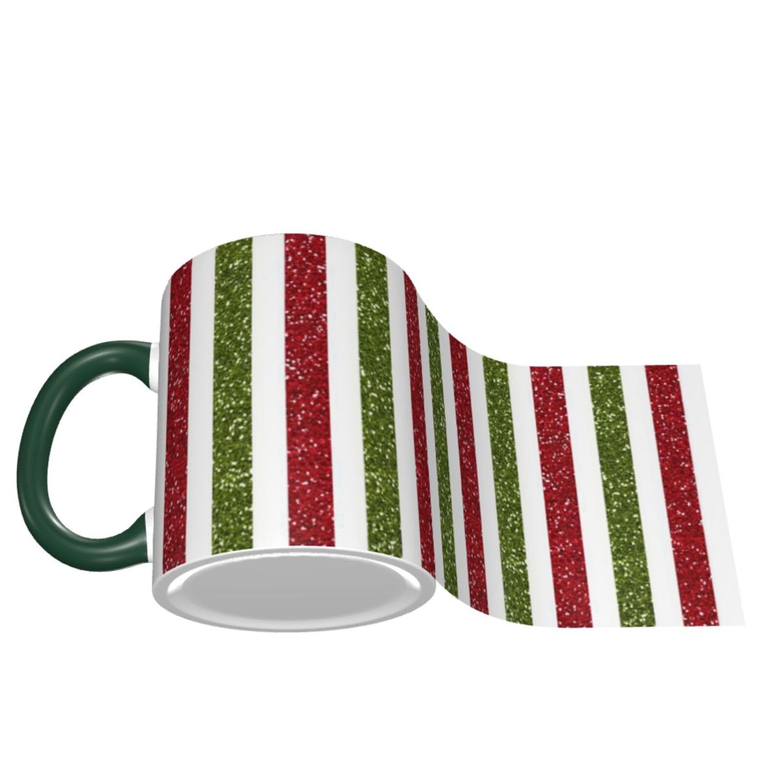 Amazon.co.jp: 赤と緑のストライプ マグカップ 陶器製 おしゃれ 多機能